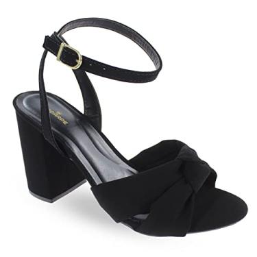 Imagem de Sandália Modarpe Salto Bloco Grosso Feminina B21 Cor:Preto;Tamanho:37