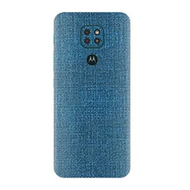 Imagem de Skin Adesivo Traseira Fibra Carbono e outras texturas Para Moto G9 Play (Jeans)