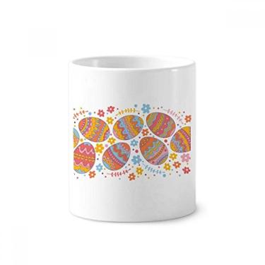 Imagem de Porta-caneta de escova de dentes de ovo colorido Festival Easter Religion Caneca de cerâmica branca 355 ml
