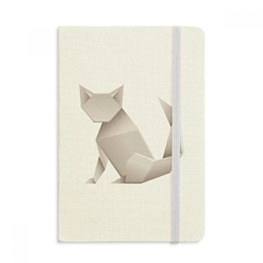 Imagem de Caderno geométrico Origami com estampa de gato abstrato oficial de tecido capa dura diário clássico