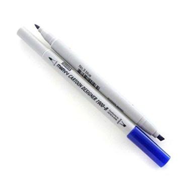 Imagem de Caneta Marcador Artístico Marvy Uchida Cartoon Designer Ponta Dupla no. 03 Blue 1900-B