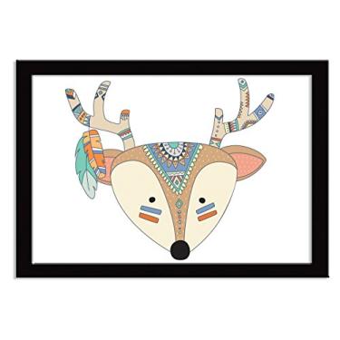 Imagem de Giz de Cor Confecções Quadro Decorativo Indian Fox Alce Preto