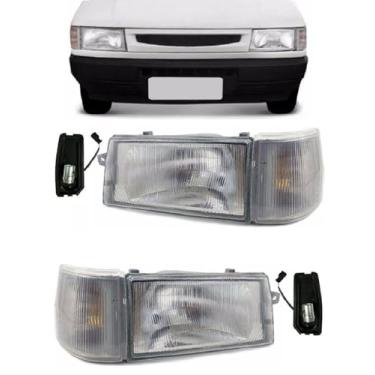 Imagem de Par Farol Vidro + Piscas Uno Cristal Com Soquete 91 À 2000 2001 2002