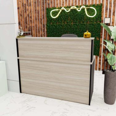 Imagem de Balcão Atendimento Recepção Consultório 120x60cm Carvalho