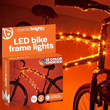 Imagem de Brightz Corda de luz LED para bicicleta CosmicBrightz laranja – Corda de 1,8 m – Alimentado por bateria com interruptor liga/desliga – Cor ultra brilhante mantém seu passeio divertido e seguro para