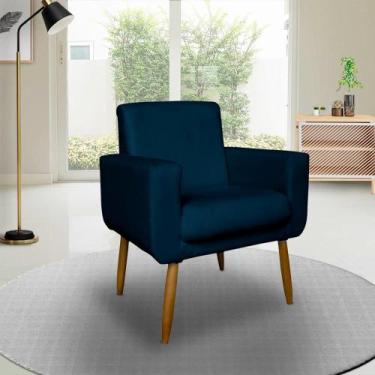 Imagem de Poltrona Decorativa Annita sala escritório - me, azul marinho