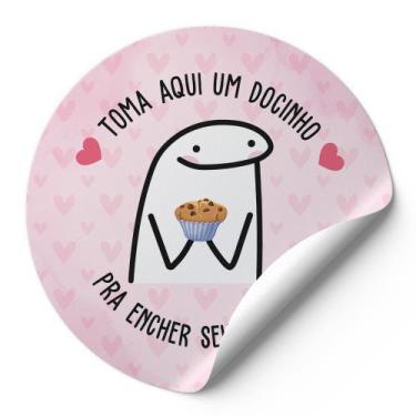 Imagem de 120 Etiquetas Auto Colante Adesivos Redondos Meme Bentô Toma Aqui Um D