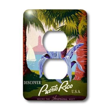 Imagem de 3dRose lsp_171584_6 Imagem de paisagem exuberante de Porto Rico em capa de interruptor de luz de pôster