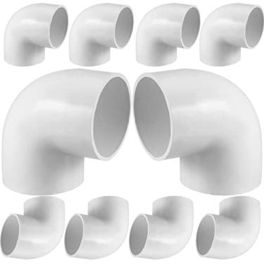 Imagem de Fitvell 10 peças 3/4" 90 graus cotovelo PVC encaixe tubo adaptador acoplamento conector cronograma 40 deslizamento (soquete x soquete) cor branca
