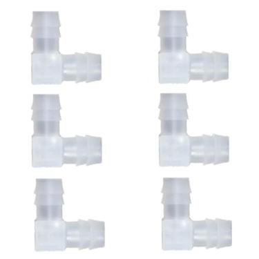 Imagem de QLXHBOT Mangueira de 5/20.3 cm, cotovelo de 90 graus, encaixe L, 6 peças, adaptador de emenda de junta farpada igual para barco, aquário, combustível, gás, ar líquido