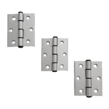 Imagem de Dobradiça de alumínio 70 x 60 cinza kit com 3 peças - Walplas