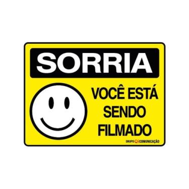 Imagem de Placa De Sinalização Sorria Você Está Sendo Filmado 20x15 Qi Comunicaç