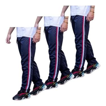 Imagem de 3 Calças Masc Tactel 1 Bolso Agasalho Inverno Esportiva 073 - FR, 3 az