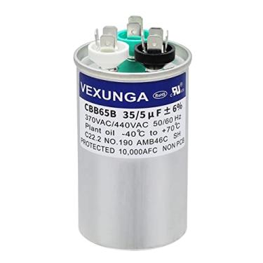 Imagem de VEXUNGA 35/5 Uf 35 + 5 Mfd 370V Ou 440V Partida Dupla Redonda Capacitor A/C Cbb65B Capacitores de Ar Condicionado para Unidade Ca Partida do Motor do Ventilador Ou Bomba de Calor Ou Condensador Direto