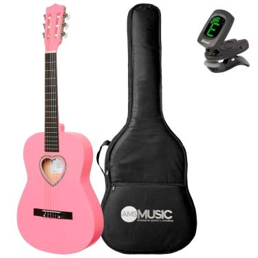 Imagem de Violão Acústico Myth Nylon 3/4 Pink Heart Mt34n 