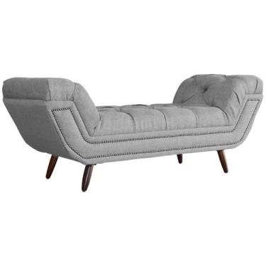 Imagem de Recamier Sofá Divã Namoradeira Sienna 90 cm Solteiro Linho - Fina Mobí