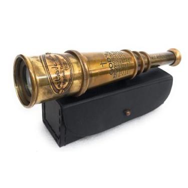 Imagem de Telescópio Spyglass ALADEAN Vintage de 16 cm em latão com gravura