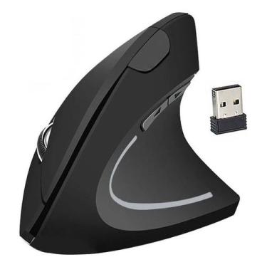 Imagem de Mouse Gamer Sem Fio Usb Ergonomico Vertical Confortavel Cor Preto - ka