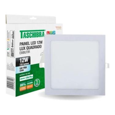 Imagem de Kit 4 Plafon Led Quadrado Embutir 12w 6500k/3000k Taschibra, 6500k