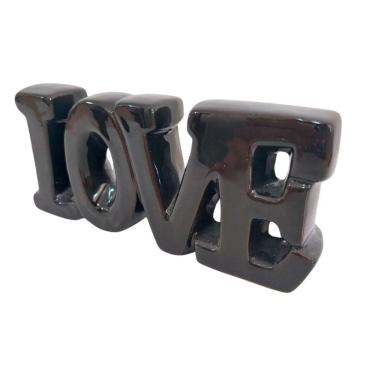 Imagem de Palavra Decorativa De Ceramica Love  Preta Lyor R.4536