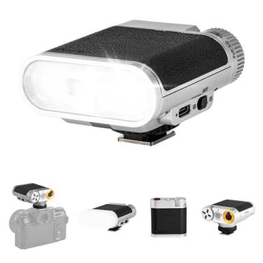 Imagem de VILTROX Flash de câmera retrô vintage Z1 – Hot Shoe Speedlite para câmeras DSLR e sem espelho, carregamento rápido tipo C, brilho ajustável, softbox removível, iluminação fotográfica portátil