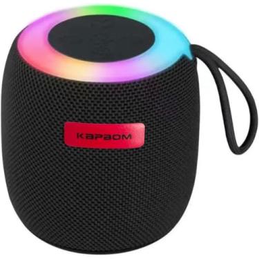 Imagem de Caixa de Som Bluetooth, Sem fio Portátil com Som Estéreo de 5 W, IPX6 à Prova d'água, Bluetooth 5.3, luz LED, for Outdoor & Indoor, Beach, Camping (Preto)