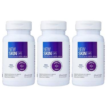 Imagem de Kit C3 Suplemento Alimentar New Skin 400mg C60  Divinite - Nutracosmet