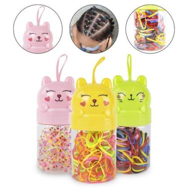 Imagem de Kit 3 Potes Mini Elásticos de Silicone Colorido 450 Unidades - Arte Se