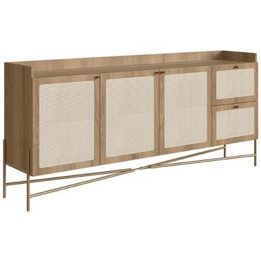 Imagem de Aparador Buffet Para Sala De Jantar 183cm Industrial Indy A03 Hanover Dourado