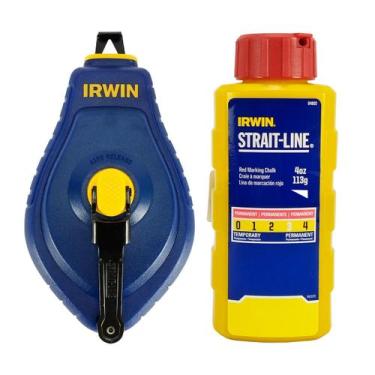 Imagem de Kit Giz Carretel Linha C/ Marcador 30m Vermelho Irwin