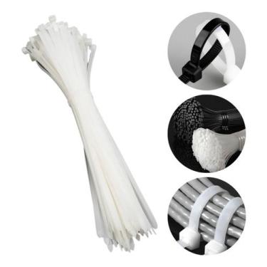 Imagem de Abraçadeiras de Nylon 30cm  1000 Unidades Brancas  Presilhas Plásticas