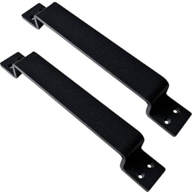 Imagem de Puxador Duplo de Aço Kronus 300mm Preto Fosco Colonial Industrial Rancho Sítio