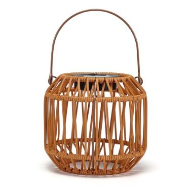 Imagem de MYCRLIFE Lanternas Solares De Vime Para Áreas Externas, Luzes Decorativas Suspensas Pátio, Jardim E Quintal (Dois Conjuntos) (Estilo 1)