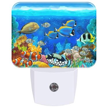 Imagem de AKKAVNIA Lâmpada Noturna De Parede Com Encaixe Para Peixes Tropicais, Decorativa Sensor Anoitecer Ao Amanhecer, Led, Quarto, Cozinha, Corredor, Escadas