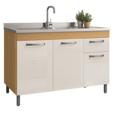 Imagem de Balcão Para Pia 120 Gabinete Armário Multiuso Cozinha Freijó