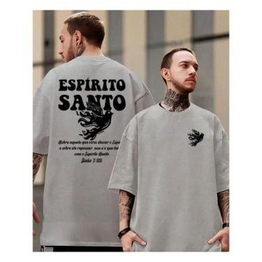 Imagem de Camiseta Unissex Religiosa Espírito Santo Salmo João 1:33 O Batismo Ov