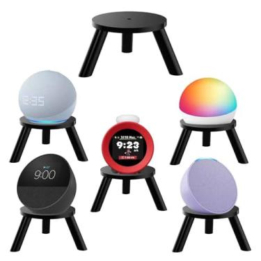 Imagem de QenFree Suporte De Mesa Para Alto-Falantes Echo Spot 2024, Dot, Glow, Homepod Mini, Nintendo Sound Clock Alarmo E Sonos Era 100 - Acrílico Acessórios Tripé (Preto)