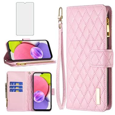 Imagem de Asuwish Capa de telefone para Samsung Galaxy M14 5G capa carteira com protetor de tela de vidro temperado e suporte de cartão de crédito flip de couro acessórios para celular protetor fino M 14 14M G5