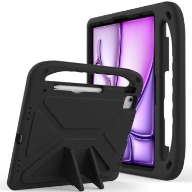 Imagem de UUcovers Capa infantil para iPad Air 33.0 cm M2 2024 com suporte/alça/caneta stylus porta-lápis, leve, macio, EVA, resistente, à prova de choque, resistente, dobrável, capa protetora para meninas e