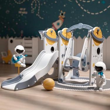 Imagem de Playground Infantil Galáxia Com Balanço, Cesta de Basquete e escorregador