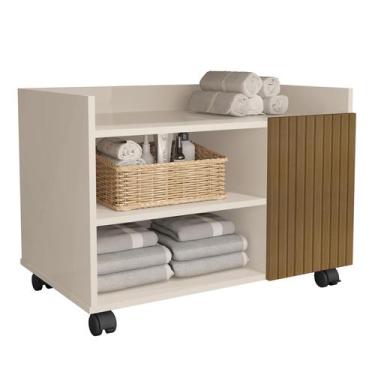 Imagem de Gabinete Organizador para banheiro com rodinhas Modelo Londres ENVIO I