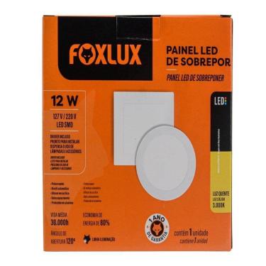 Imagem de Plafon Painel Foxlux LED 17cm Redondo Embutir 12w 6,5k