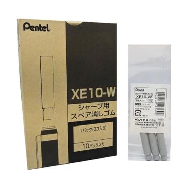 Imagem de Pentel XE10-W Borracha de substituição de lapiseira, pacote com 3, conjunto com 10