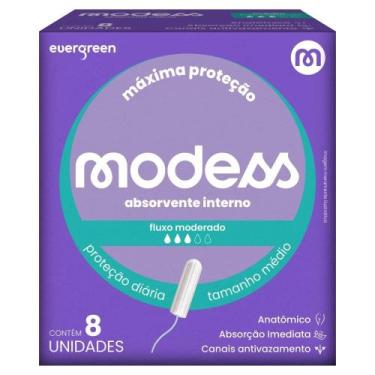 Imagem de Absorvente Interno Modess Fluxo Moderado Com 8Un - Evergreen