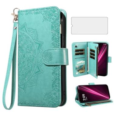 Imagem de Asuwish Capa para celular T-Mobile Revvl 6/6X 5G com protetor de tela e suporte flip para cartão de crédito Tmobile Revvl6 X Revvl6X T Mobile Revvl6X5G Revel Tmo Revell Rebel TCL verde