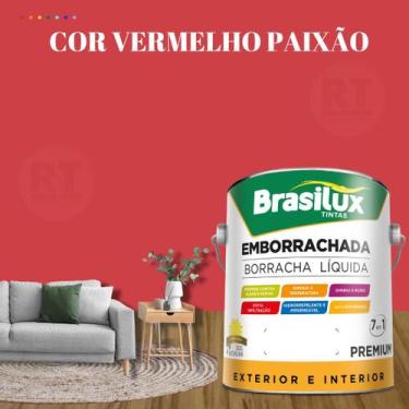 Imagem de Tinta Borracha Líquida Cor Vermelho Para Parede 3,2l Acrílica Lavável 