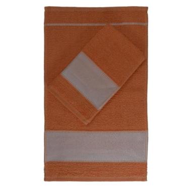 Imagem de Toalha Lavabinho Barra Transfer Para Sublimação 26X42cm FAAP, Laranja