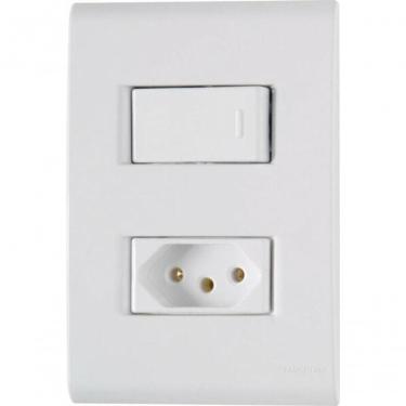 Imagem de Conjunto 4x2 1 Interruptor Simples 10 A 250 V 1 Tomada 2p+t 20 A 250 V Tramontina Liz