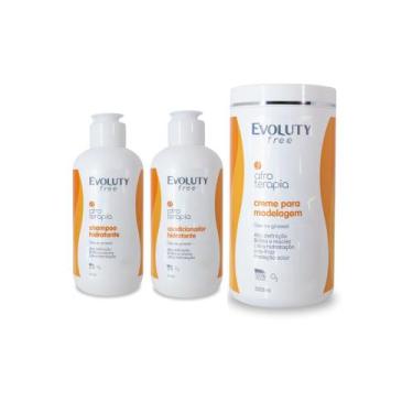 Imagem de Kit Shampoo Condicionador Creme de Pentear Hidratação Afro - Evoluty F
