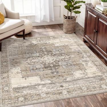 Imagem de RUUGME Tapete quadrado macio 12 x 12 cm - Tapetes para sala de estar, resistente a manchas, tapetes macios para mulheres casadas de meia-idade no quarto, cozinha, sala de jantar, com suporte